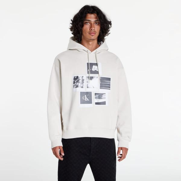Mikina CALVIN KLEIN JEANS Polaroid Hoodie Cream