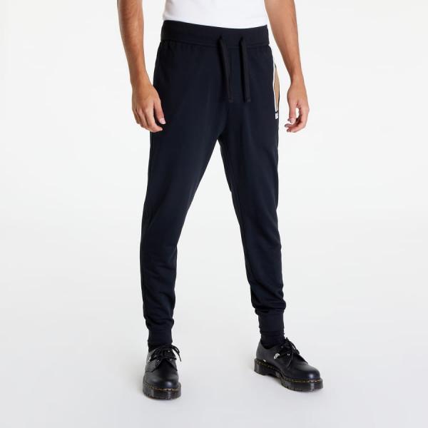 Hugo Boss Cotton-Terry Tracksuit Bottoms with Logo and Stripes Černé