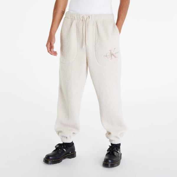 CALVIN KLEIN JEANS Relaxed Sherpa Joggers UNISEX Cream