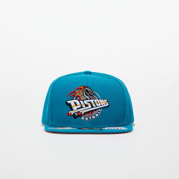 Snapback Mitchell & Ness NBA Front Face Snapback HWC Pistons Tyrkysová