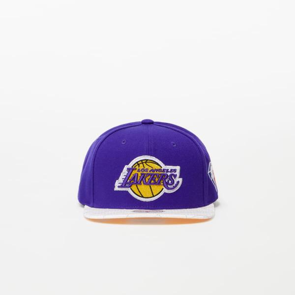 Snapback Mitchell & Ness NBA 75th Platinum Snaback Lakers Fialová/Bílá