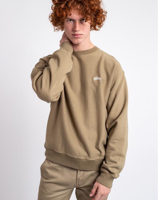 Stüssy Stock Logo Crew khaki S