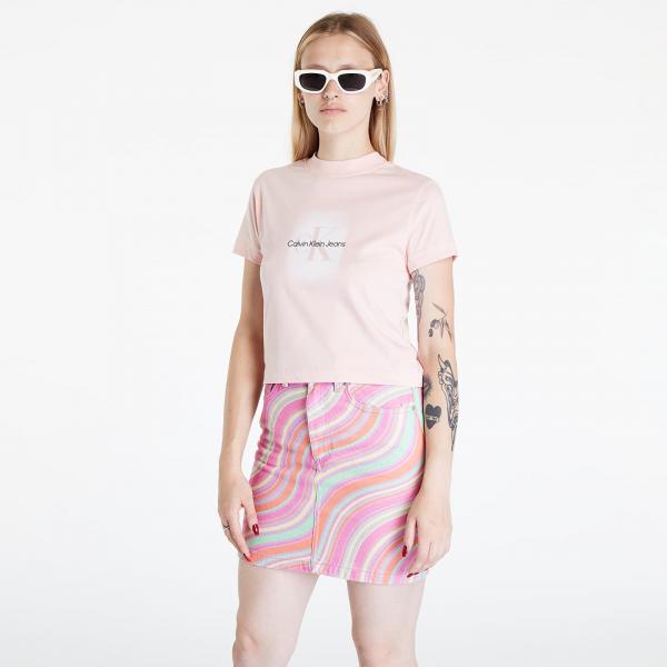 Tričko Calvin Klein Jeans Spray Monologo Baby Pink L