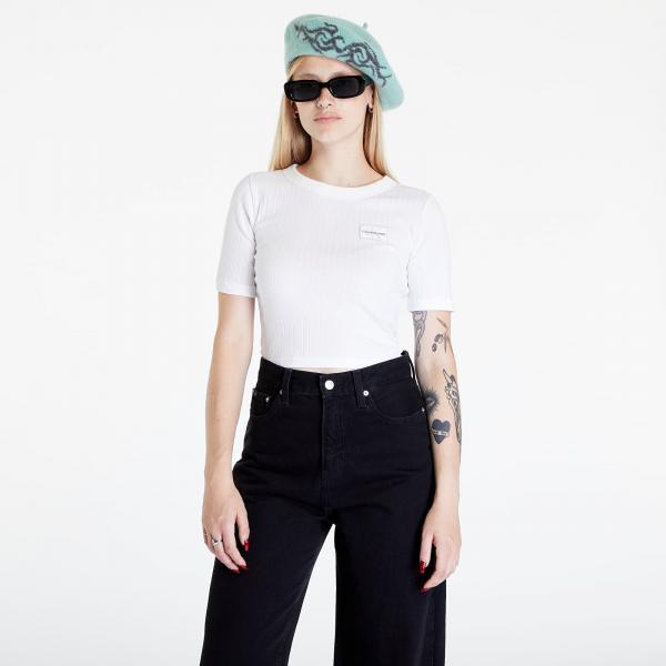 Calvin Klein Jeans Badge Slim Rib Short White