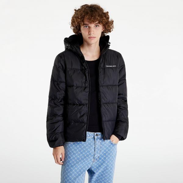 Calvin Klein Jeans Logo Tape Padded Puffer Jacket Black
