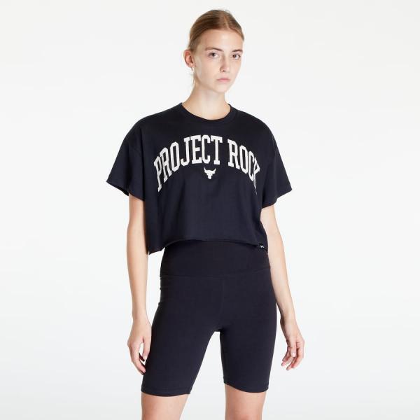 Top Under Armour Project Rock Ss Crop Black L