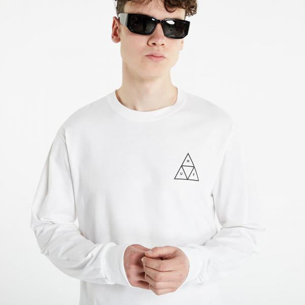 HUF Essentials Triple Triangle Longsleeve White