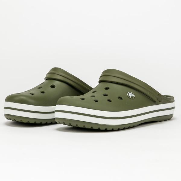 Pantofle Crocs Crocband army green / white