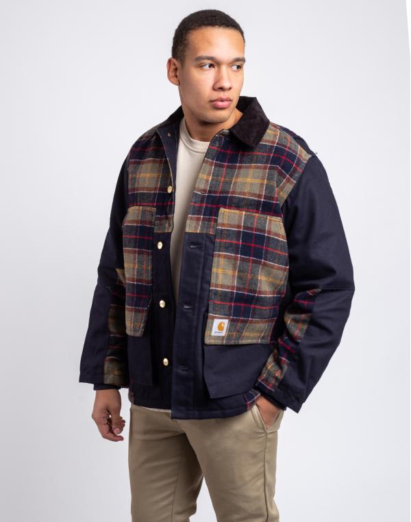 Carhartt WIP Highland Jacket Dark Navy / Barron Check, Seaweed S