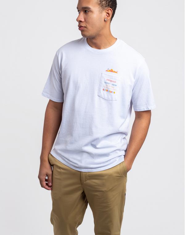 Tričko Patagonia M's Spirited Seasons Pocket Responsibili-Tee White