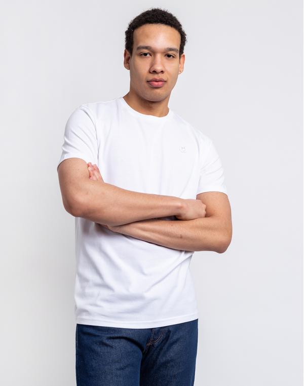 Tričko Knowledge Cotton Alder Badge Tee 1010 Bright White