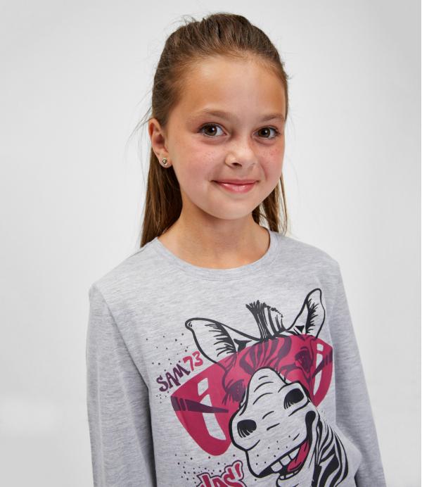 SAM 73 Dívčí triko AGNES Šedá 128