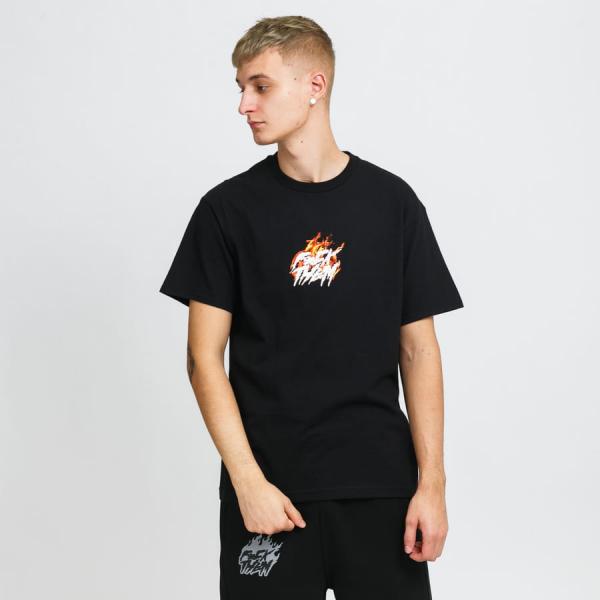 Tričko s krátkým rukávem F*CK THEM 3D Flame Tee černé / oranžové
