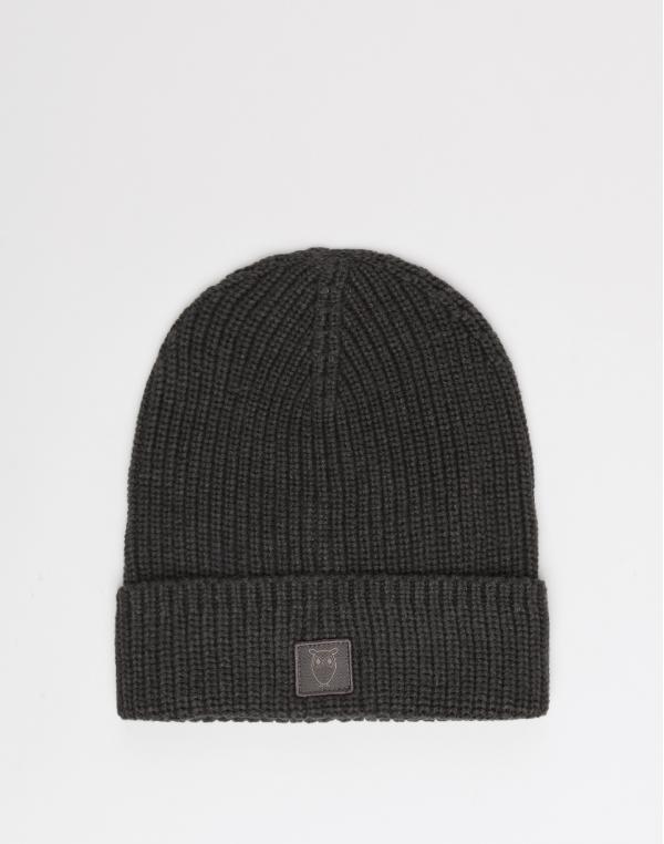 Knowledge Cotton Ribbing Hat 1073 Dark Grey Melange