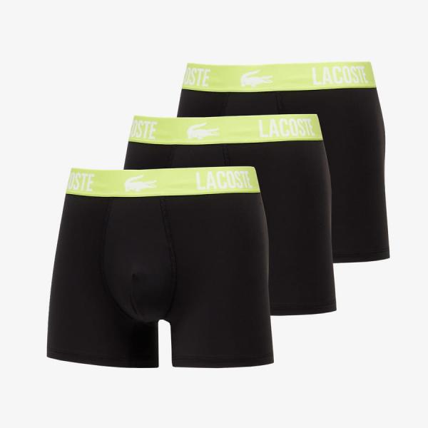 Boxerky LACOSTE Trunk 3 Pack Černé/ Žluté M