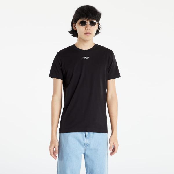 Tričko s krátkým rukávem CALVIN KLEIN JEANS Stacked Logo Tee Black