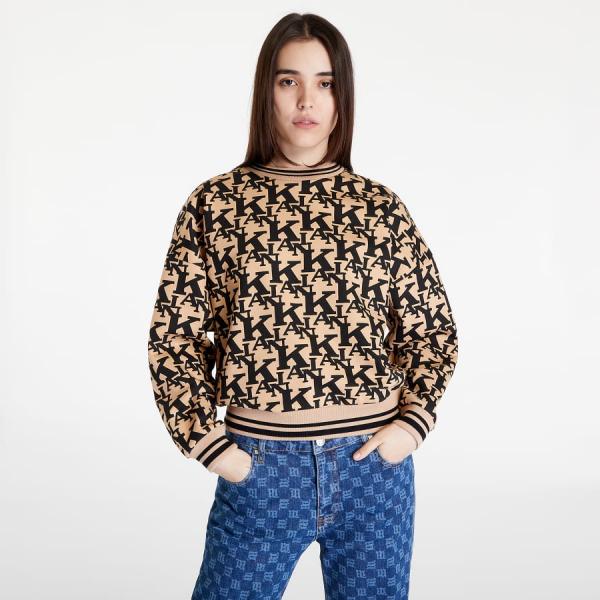 Dámská mikina Karl Kani Retro College Logo Crew Printed Brown