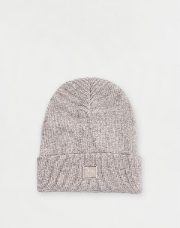 Knowledge Cotton Double Layer Wool Beanie 1074 Nature Melange