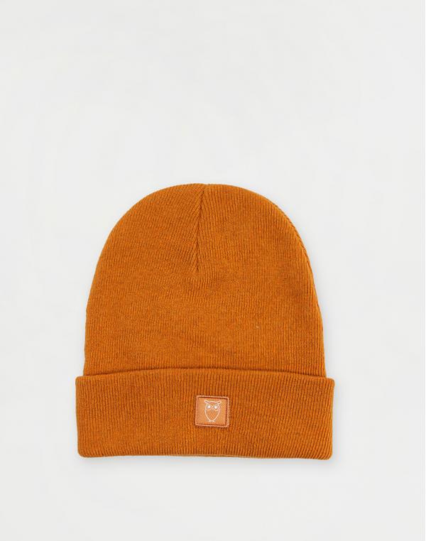 Knowledge Cotton Double Layer Wool Beanie 1365 Desert Sun
