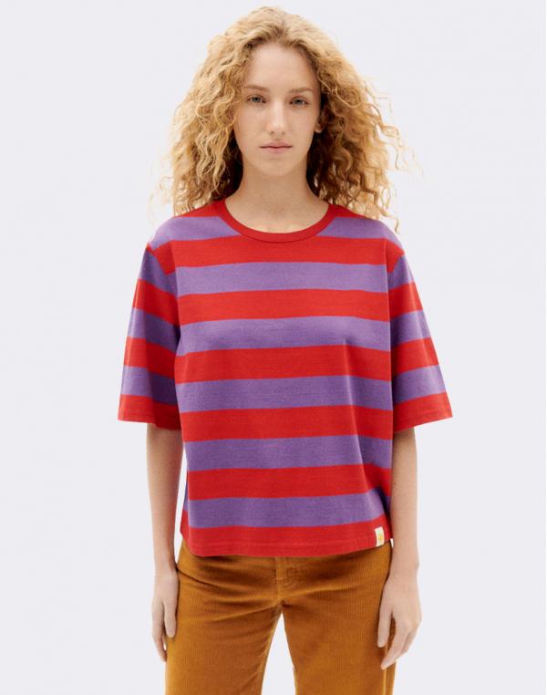 Tričko Thinking MU Violet Stripes Lucia T-Shirt VIOLET