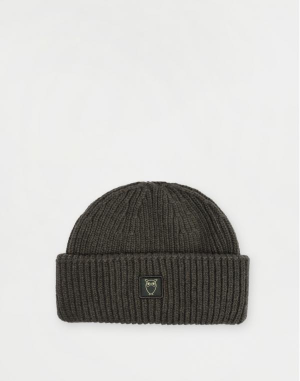Knowledge Cotton Wool Rib Low Beanie 1090 Forrest Night