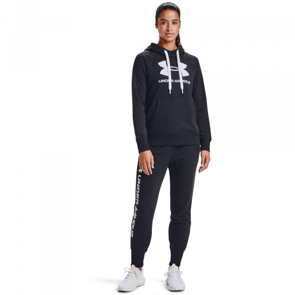 Mikina Under Armour W Rival Fleece Logo Hoodie Black/ White XS