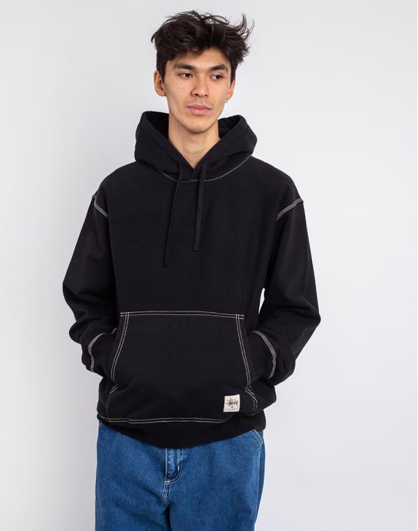 Stüssy Contrast Stitch Label Hood black M