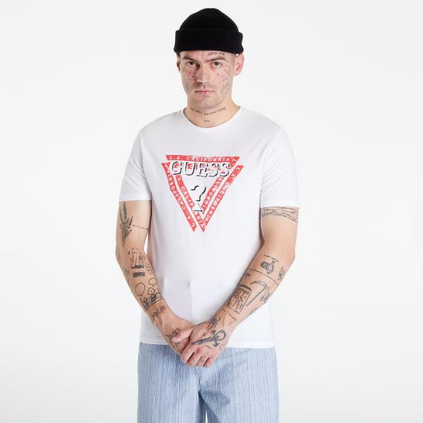 Tričko GUESS Triangle Logo T-shirt White M