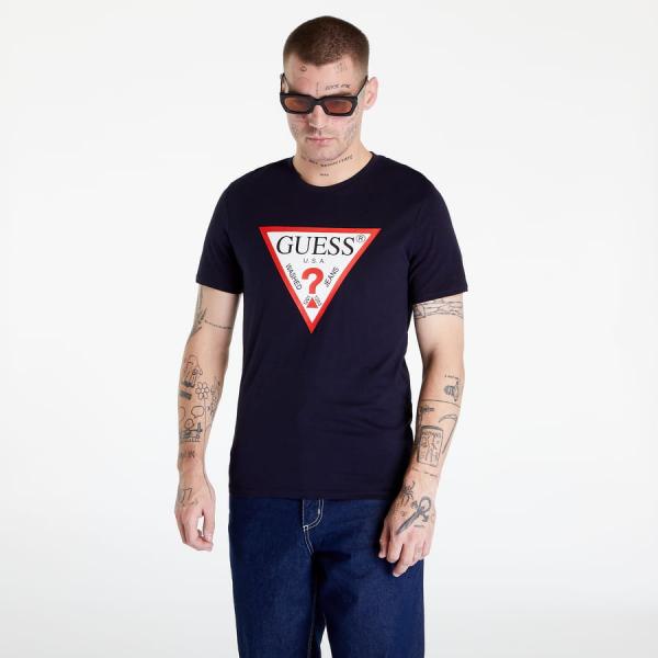 Tričko GUESS Triangle Logo T-shirt Navy S