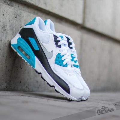Nike Air Max 90 Mesh (GS) White/ Neutral Grey-Black-Blue Lagoon