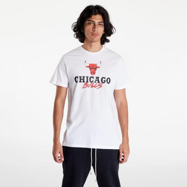 Tričko s krátkým rukávem New Era NBA Script Tee Chicago Bulls White
