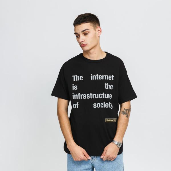 Tričko s krátkým rukávem PLEASURES Internet Tee černé