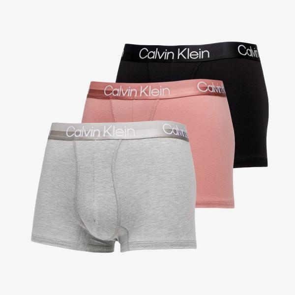 Calvin Klein Modern Structure Cotton Trunk 3-Pack Black/ Grey Heather/ Red Grape