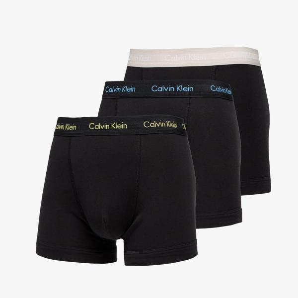 Calvin Klein Cotton Stretch Trunk 3-Pack Ocean Storm/ Lime/ Signature Blue