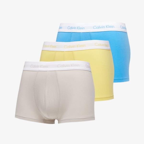 Calvin Klein Cotton Stretch Low Rise Trunk 3-Pack Ocean Storm/ Lime/ Blue