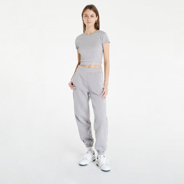 Calvin Klein Jeans Logo Tape Jogger Pants Mercury Grey