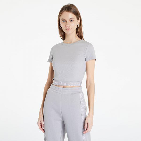 Tričko Calvin Klein Jeans Logo Tape T-Shirt Mercury Grey XL