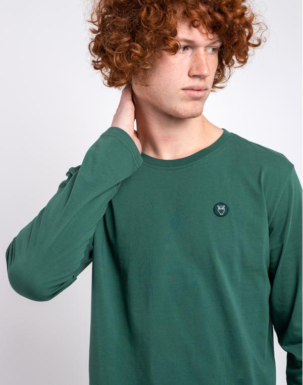 Tričko Knowledge Cotton Badge Long Sleeve 1362 Trekking Green