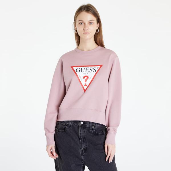 Mikina GUESS Triangle Logo Crew-Neck Sweatshirt Purple S