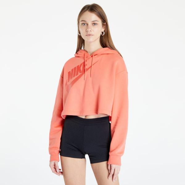 Mikina Nike NSW Fleece Crop Hoodie Orange M
