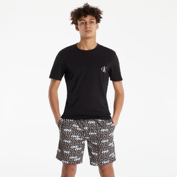 Calvin Klein Ck1 Pj Set S/S Short Set Black Top/ Fast One Print Bottom