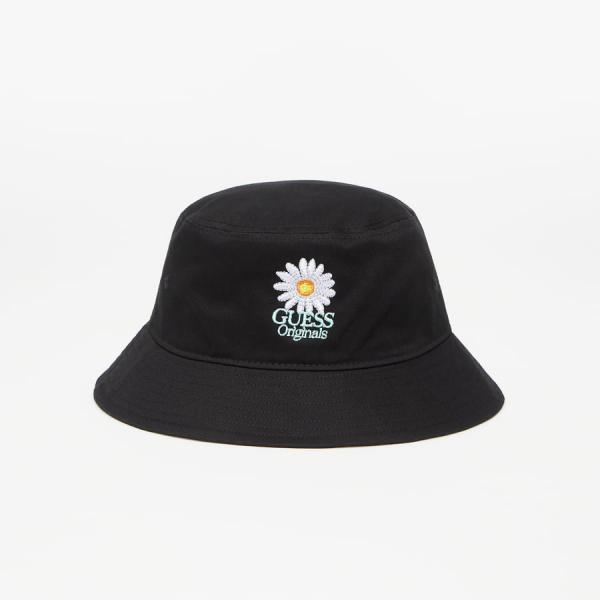 Klobouk GUESS Front Logo Bucket Hat Black
