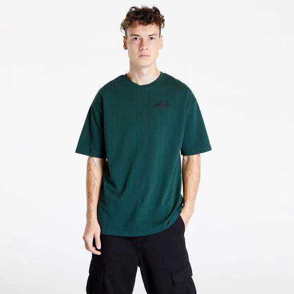 New Era Oversized Pinstripe Tee Dark Green/ Navy