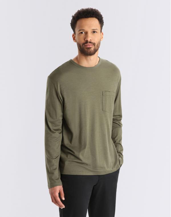 Tričko Icebreaker M Granary LS Pocket Tee Loden