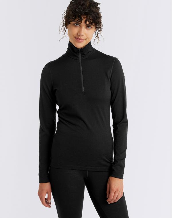 Tričko Icebreaker W 200 Oasis LS Half Zip BLACK