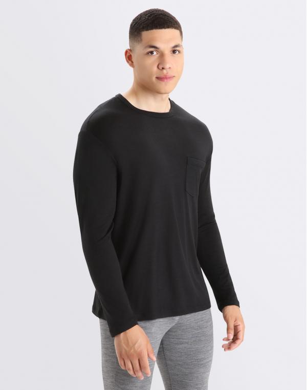 Tričko Icebreaker M Granary LS Pocket Tee Black
