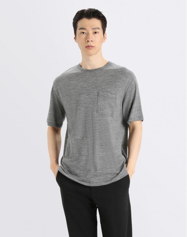 Tričko Icebreaker M Granary SS Pocket Tee Gritstone Heather