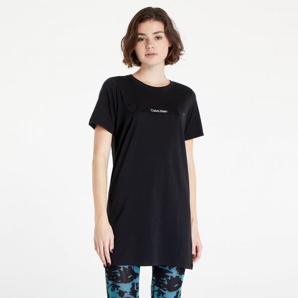 Pyžamo Calvin Klein Embossed Icon Lounge S/S Nightshirt Black XS