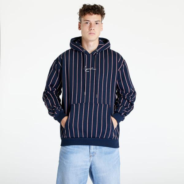 Mikina Karl Kani KK Small Signature Pinstripe Hoodie Navy