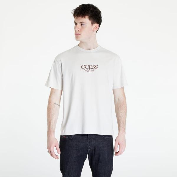 GUESS Brent Loscript Tee Creamy